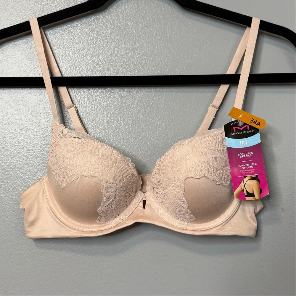 Maidenform Beige Comfort Devotion Your Lift Underwire Bra NEW 34A